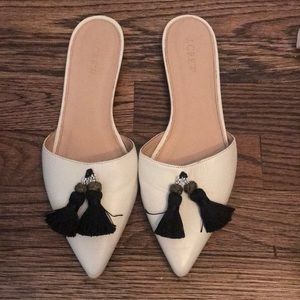 Gently used j crew slides with tassel